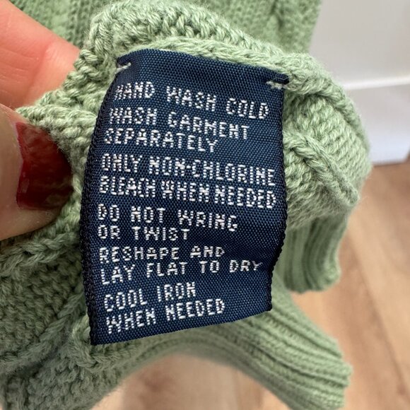 Polo Ralph Lauren Green Cable Knit Sweater Vest Size Large - Picture 4 of 10